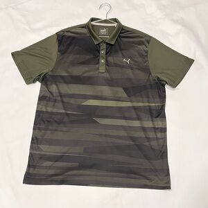 Puma Golf Men's Green and Black Polo Shirt